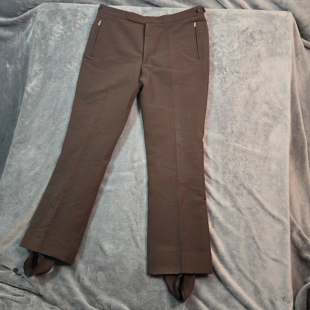 Bogner Fortiss Vintage Men Ski Pants 36 Brown Wool Blend Stirrup Western Germany - Picture 4 of 16
